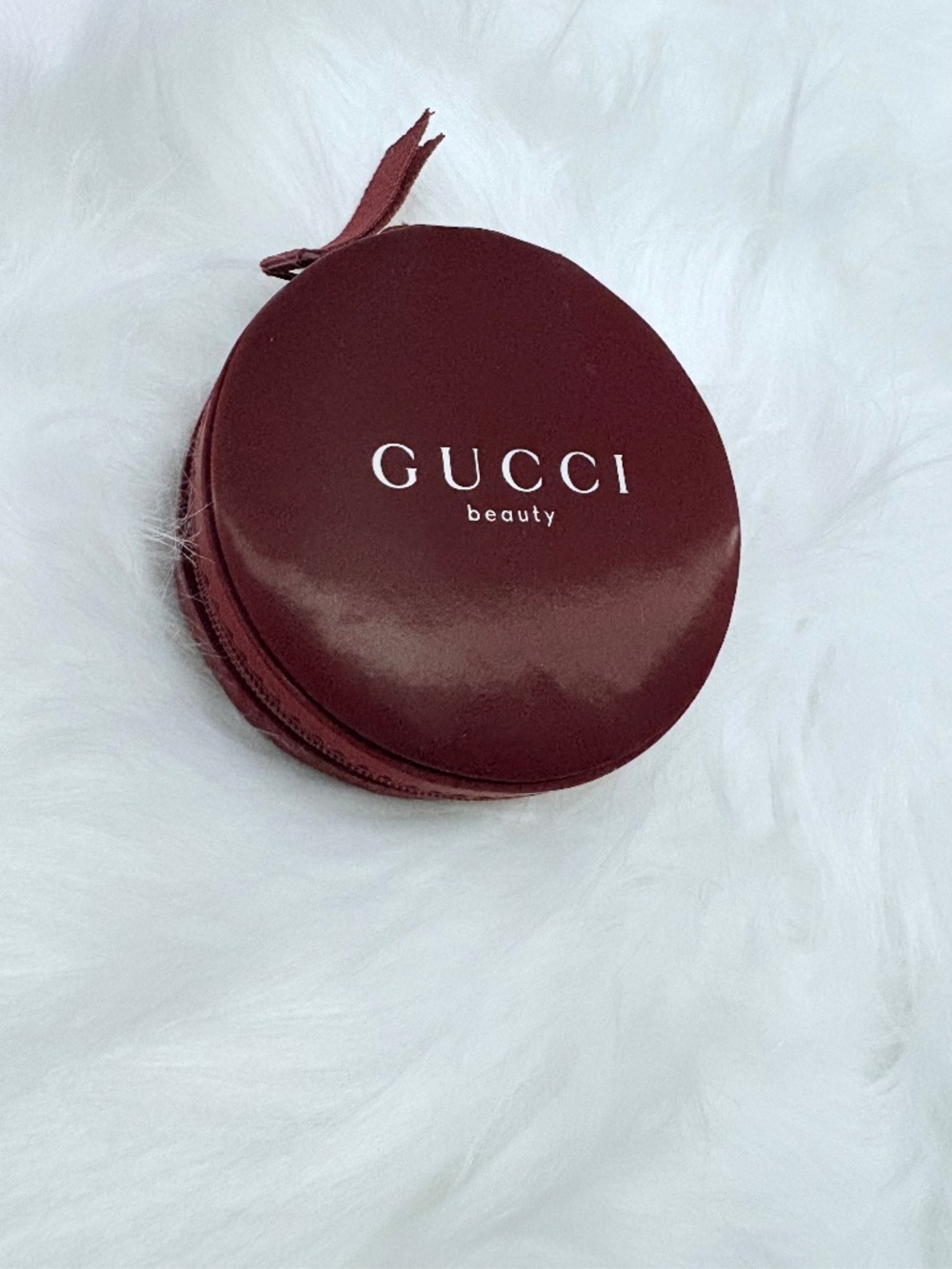 Gucci Beauty GWP Burgundy Mini Round Cosmetic Case